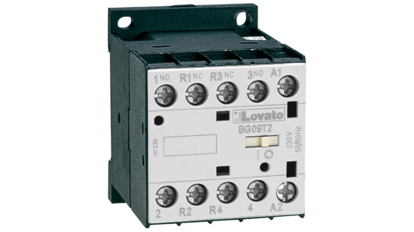 Lovato BG Series Contactor, 24 V ac Coil, 4-Pole, 20 A, 22 kW, 2NO and 2 NC