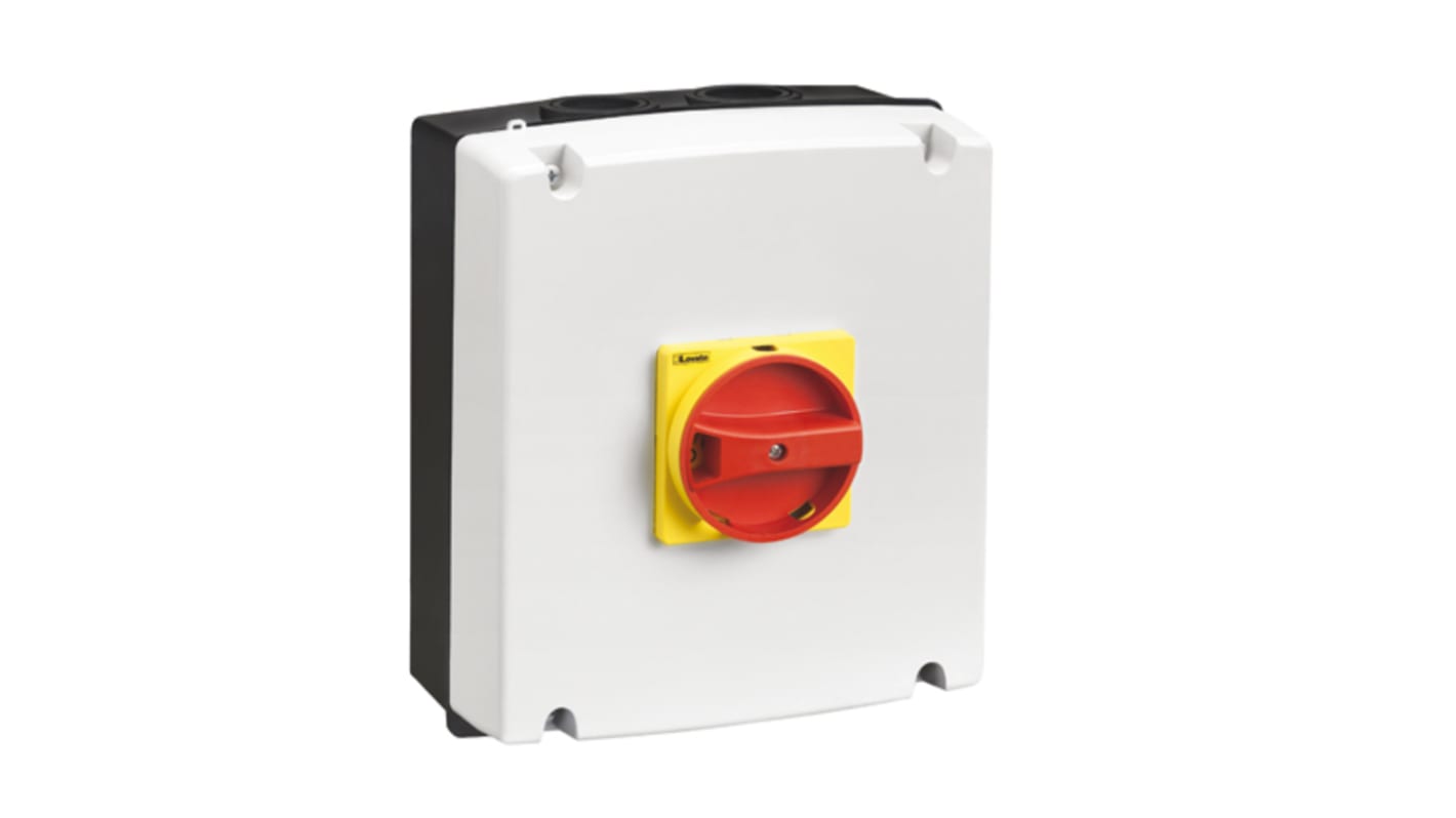 Lovato 3P Pole Wall Mount Switch Disconnector - 100A Maximum Current, 55kW Power Rating, IP65