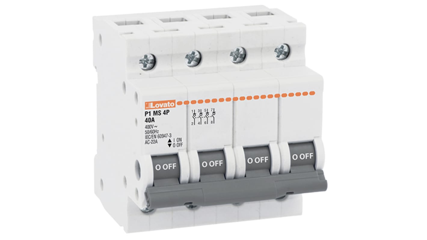 Lovato 4P Pole DIN Rail Switch Disconnector - 32A Maximum Current