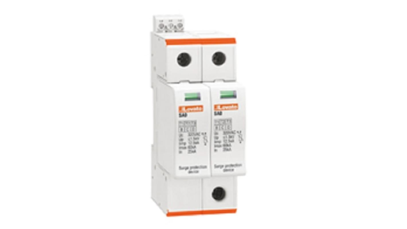 Lovato Single Phase Surge Protector, 60kA, DIN Rail Mount