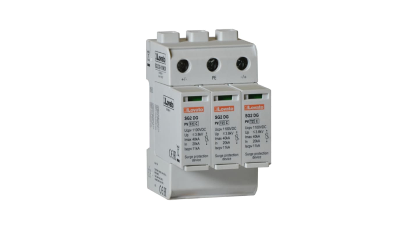 SG2DGK10M3R Lovato Single Phase Surge Protector, 40kA, DIN Rail Mount