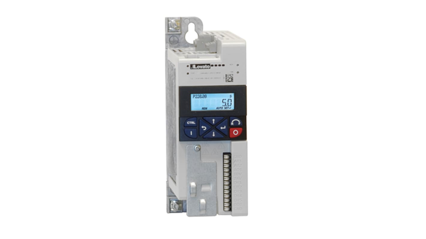 Lovato Variable Speed Drive, 0.25 kW, 1 Phase, 240 V, 1.7 A, VLA1 Series