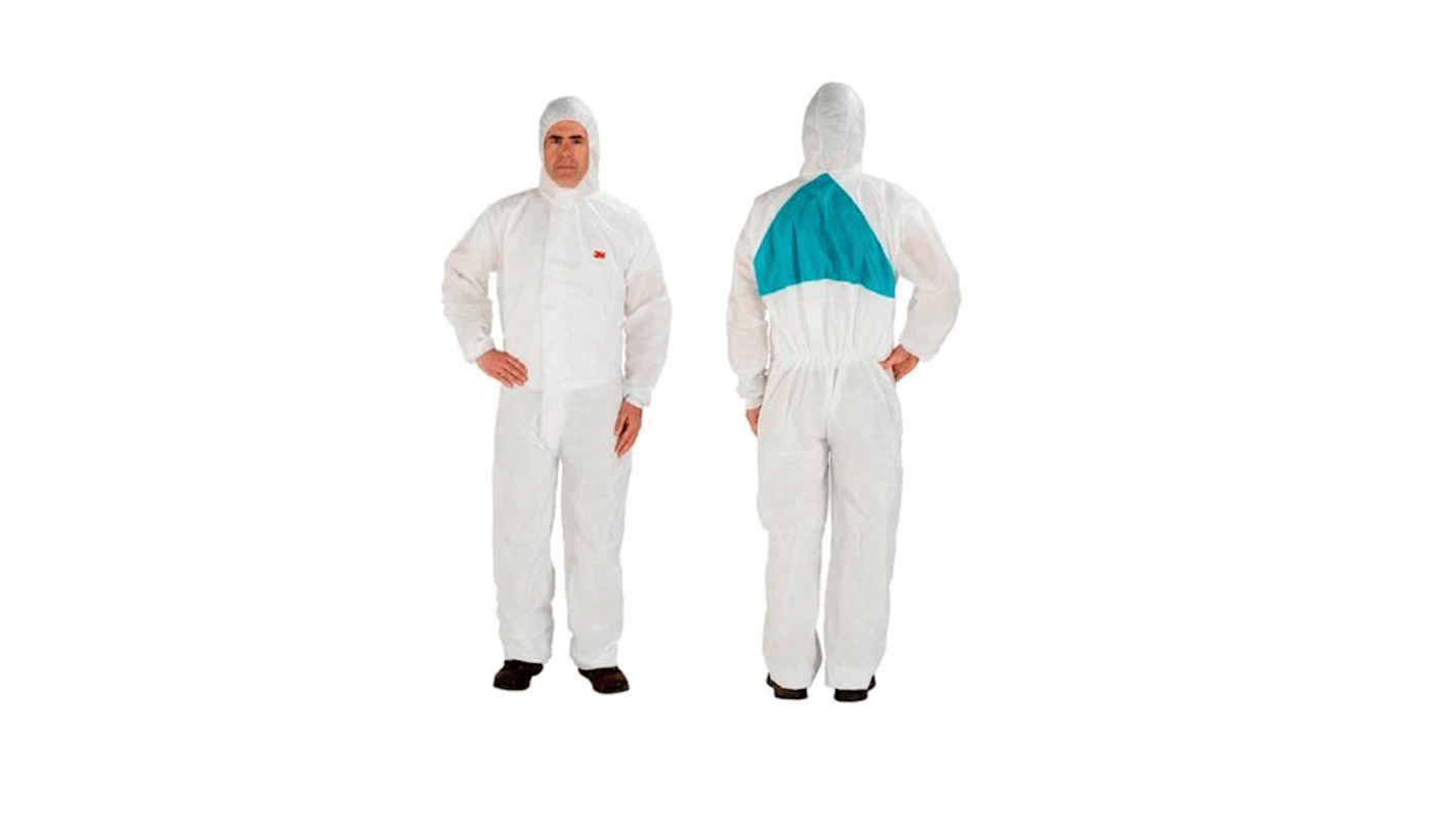 Combinaison de protection à capuche 3M 4520, 3XL Unisexe en Tissu SMS Blanc