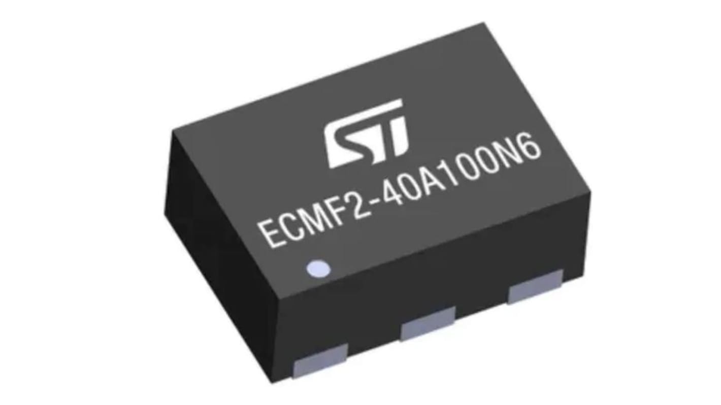 IC del filtro EMI STMicroelectronics ECMF2-40A100N6, 10.7GHz, 100mA max, 20000 V c.c. max, , SMD