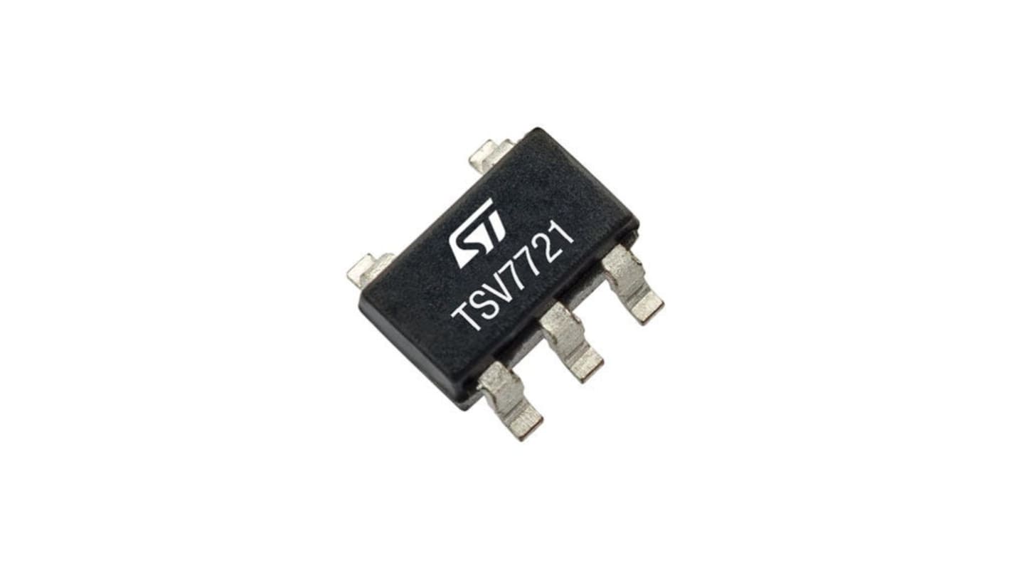 TSV7721IYLT STMicroelectronics, Operational Amplifier, Op Amp, RRO, 22MHz, 1.8 → 5.5 V, 5-Pin SOT23-5