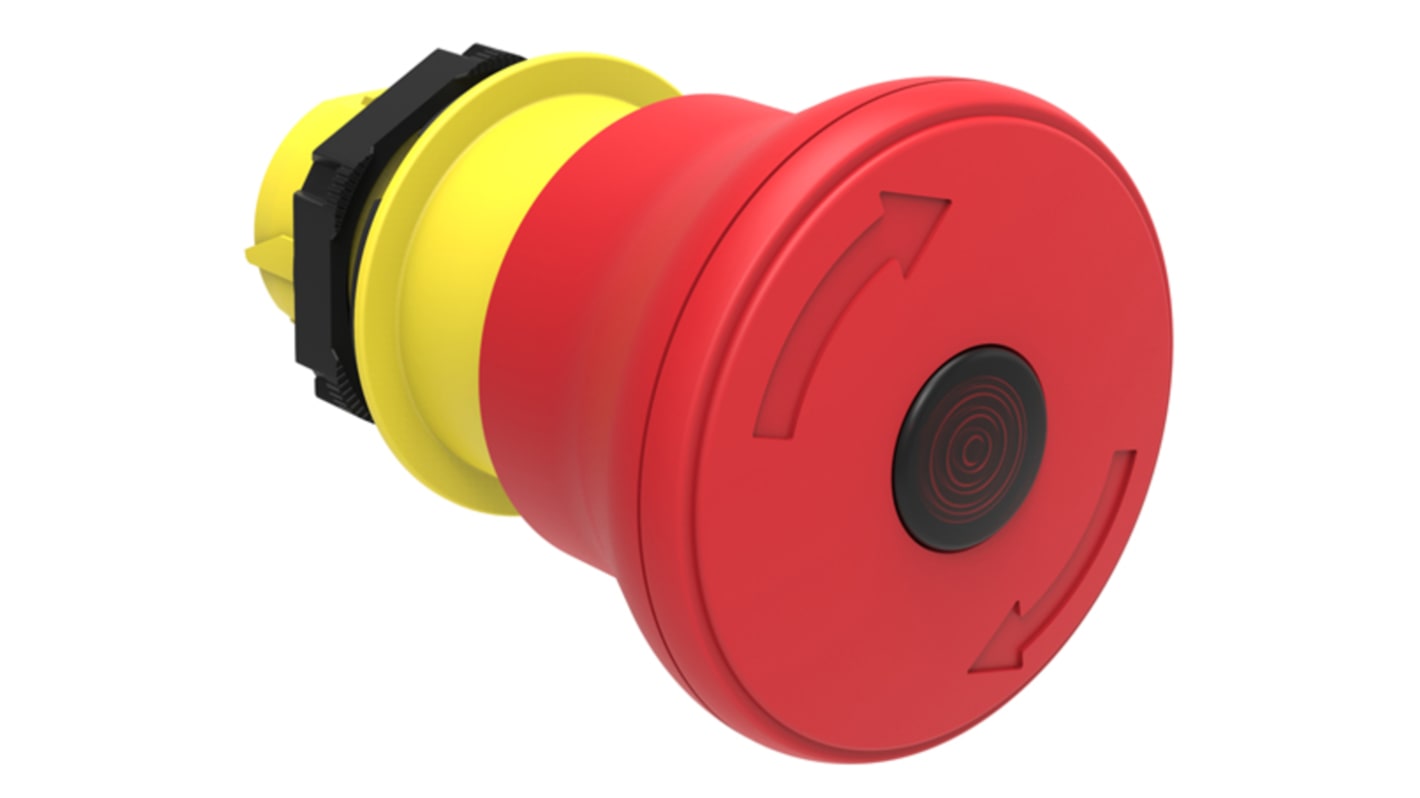 Lovato LPCBL66 Series Turn to Release Emergency Stop Push Button, 22mm Cutout