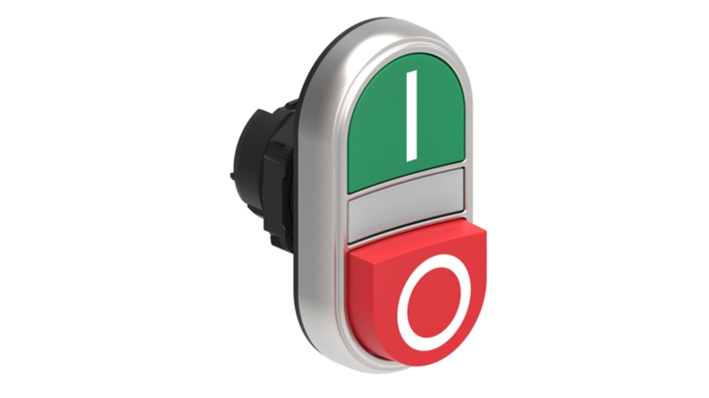 Lovato LPCBL72 Series Green, Red Spring Return Push Button, 22mm Cutout