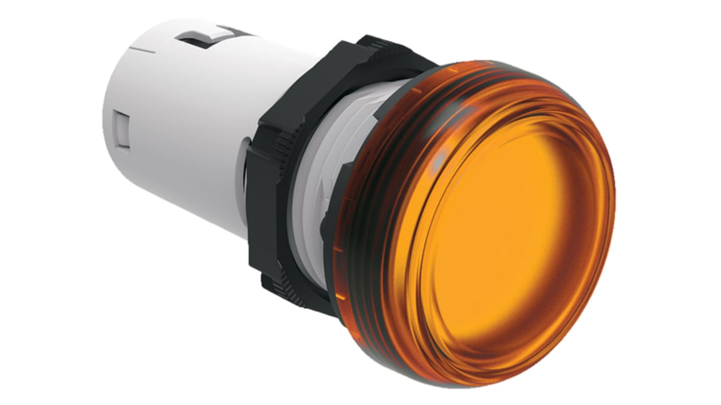 Voyant lumineux LED Lovato Orange 12V, Ø découpe 22mm, Montage panneau, Platinum, IP66, IP67, IP69K