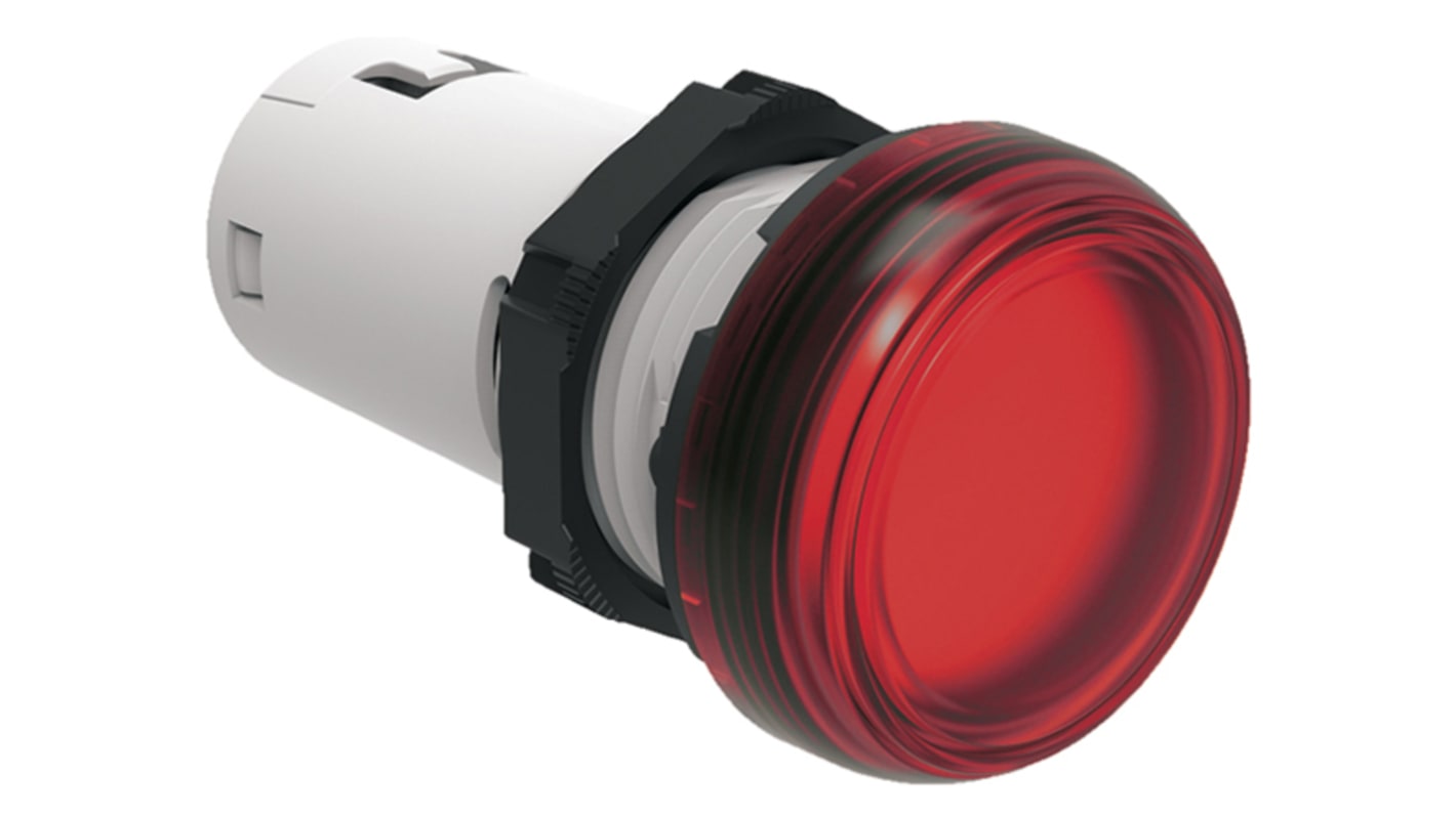 Voyant lumineux LED Lovato Rouge 120V, Ø découpe 22mm, Montage panneau, Platinum, IP66, IP67, IP69K