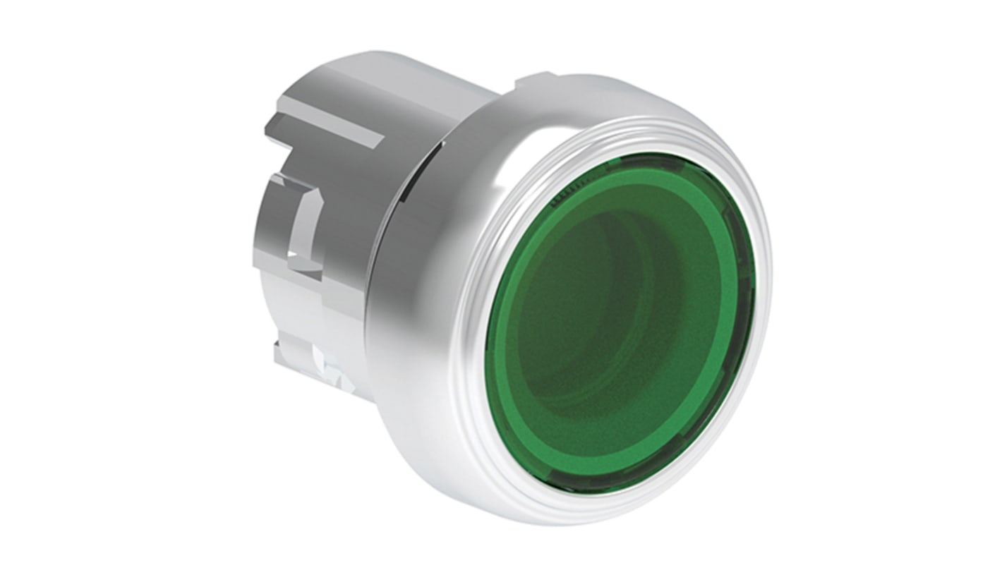 Pulsador Lovato serie LPSBL10, Ø 22mm, de color Verde, Redondo, Momentáneo