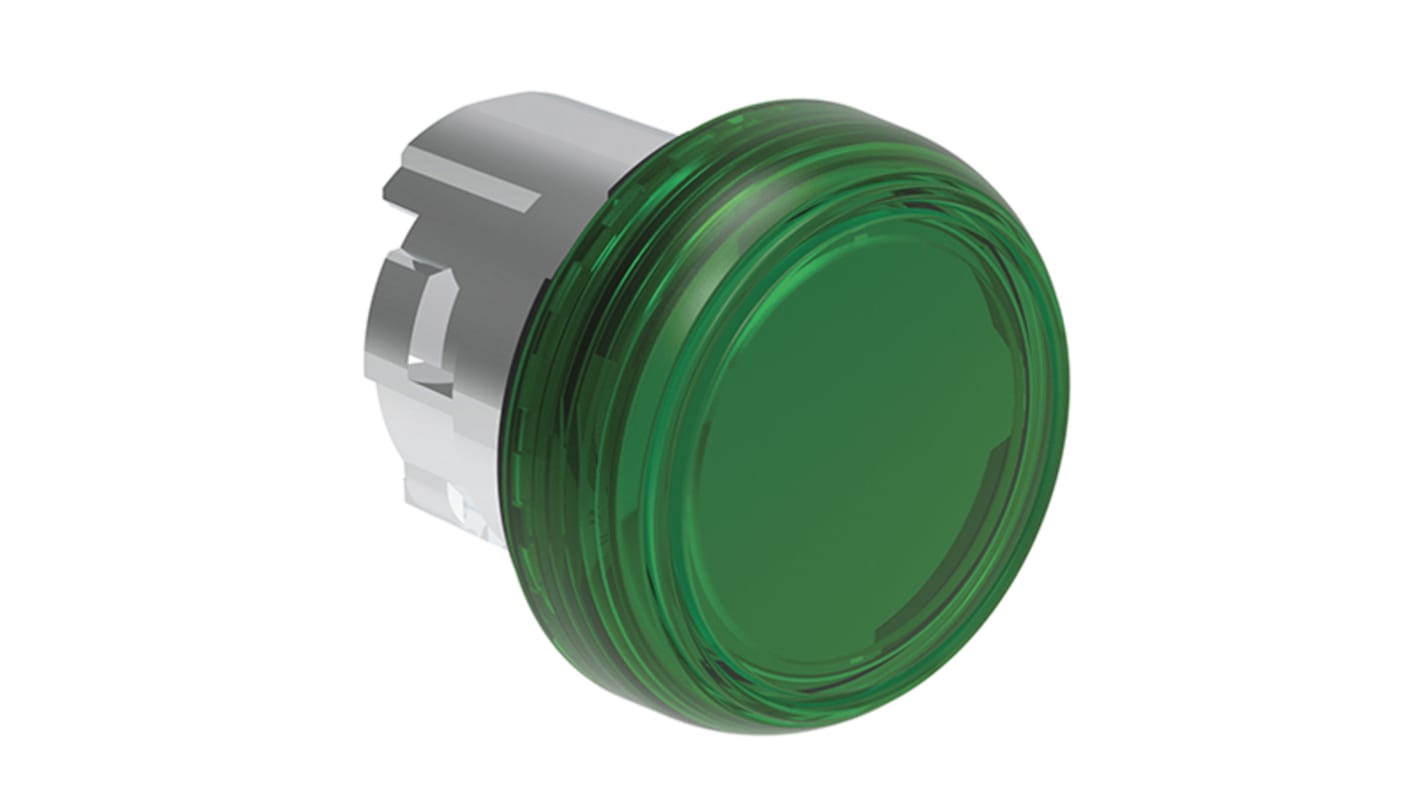 Cabezal de pulsador Lovato serie LPSL, Ø 29.5mm, de color Verde, Redondo