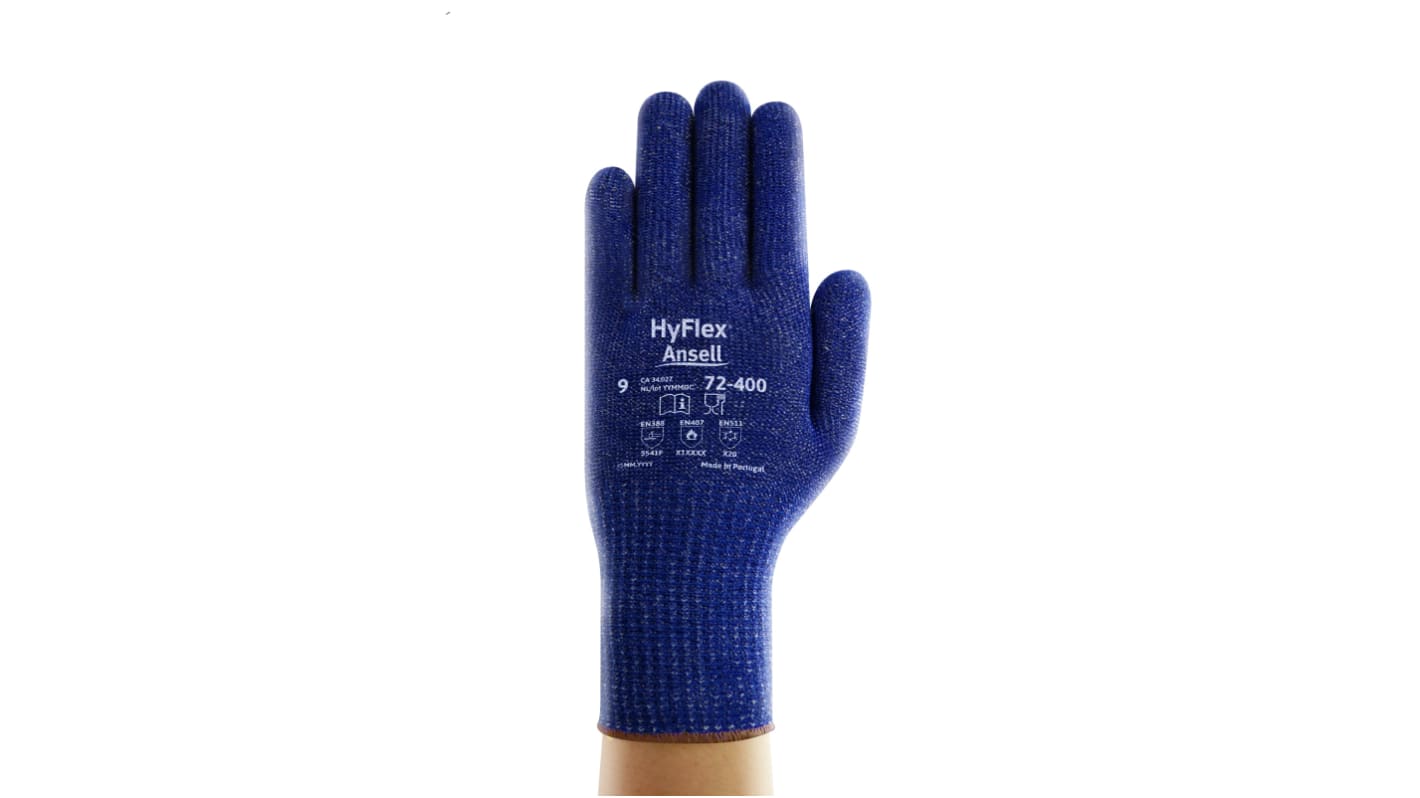 Guantes resistentes a cortes de HPPE Azul Ansell, talla 6