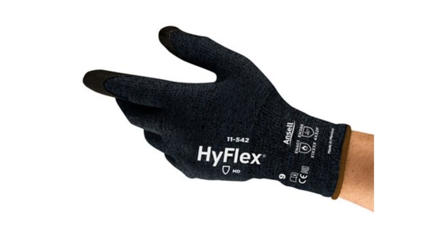 Ansell Black Nitrile Abrasion Resistant, Cut Resistant Cut Resistant Gloves, Size 6, Nitrile Coating
