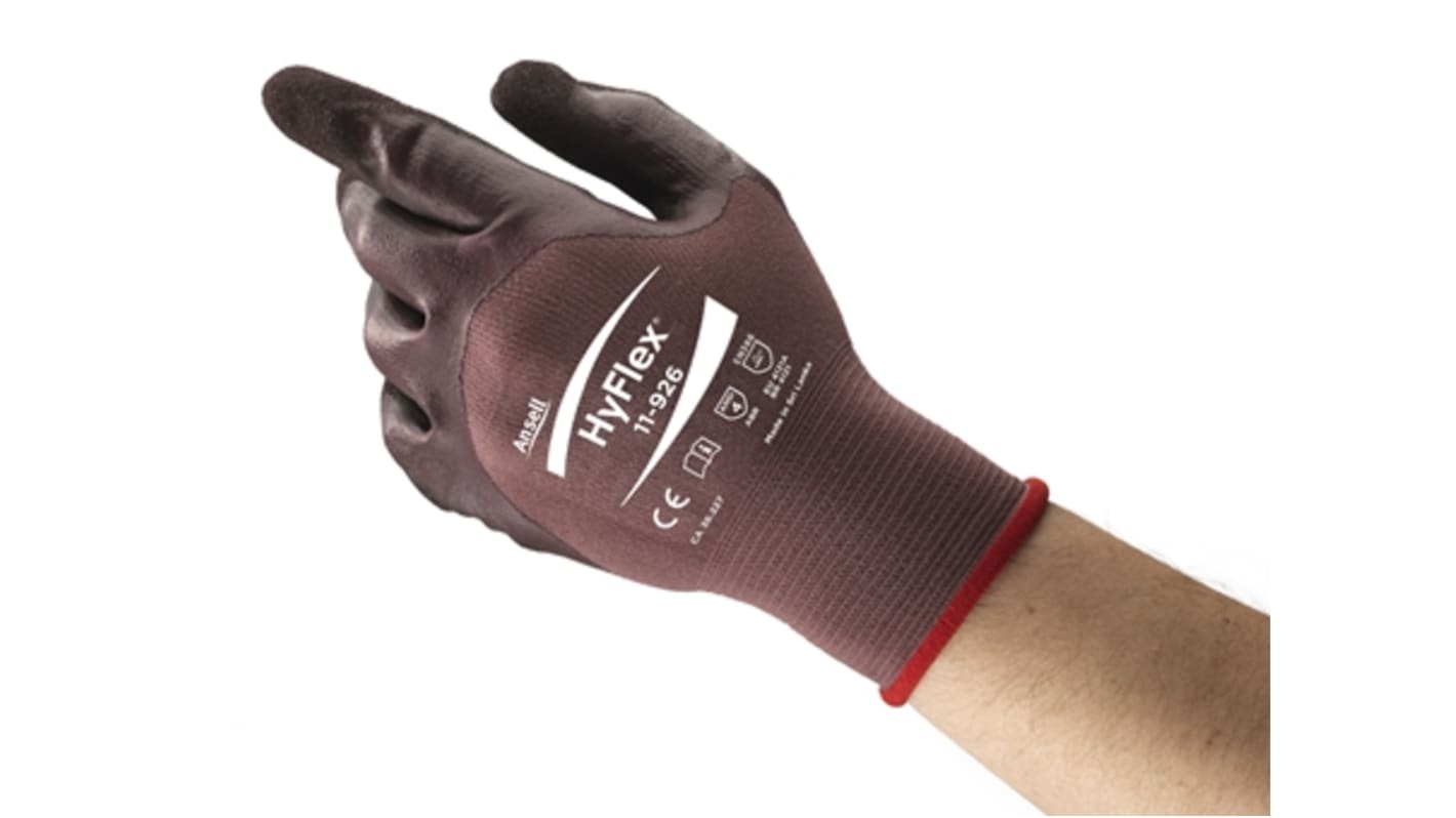 Ansell Purple Nylon Abrasion Resistant Work Gloves, Size 11, Nitrile Coating