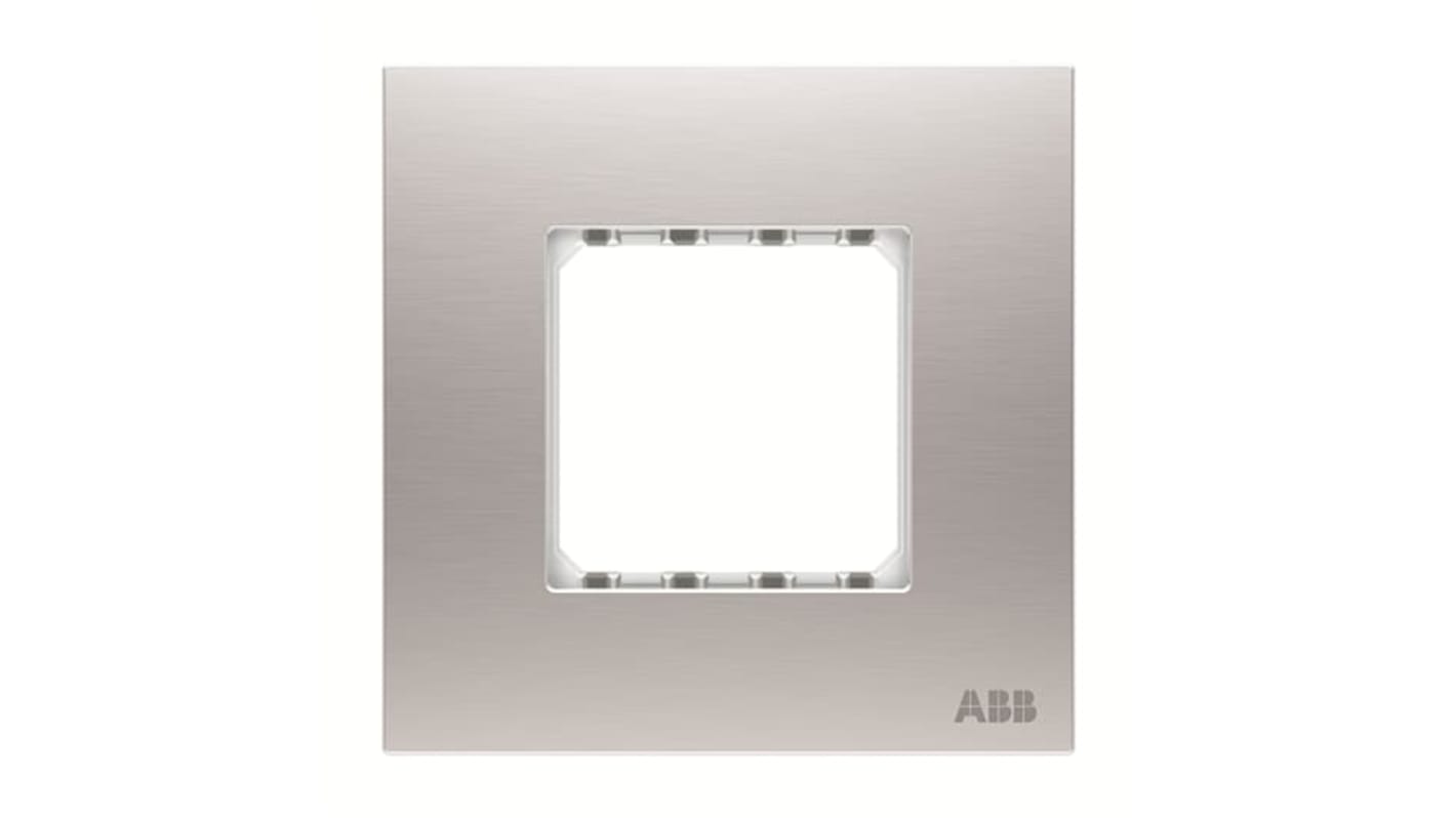 ABB Millenium Rahmen Weiß Edelstahl 1 Ausbrüche H. 86mm B. 86mm