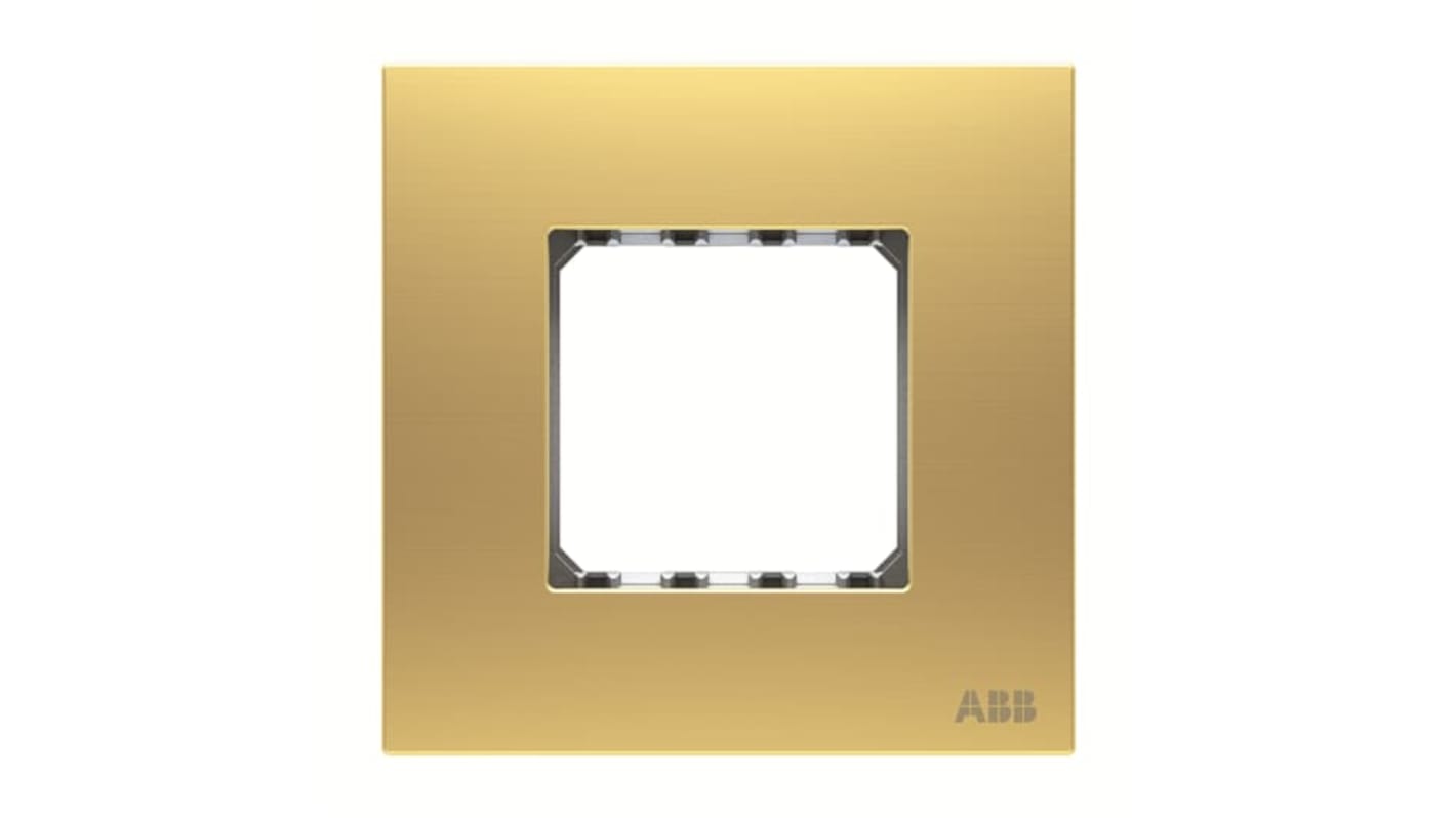 ABB Millenium Rahmen Gold Edelstahl 1 Ausbrüche H. 86mm B. 86mm