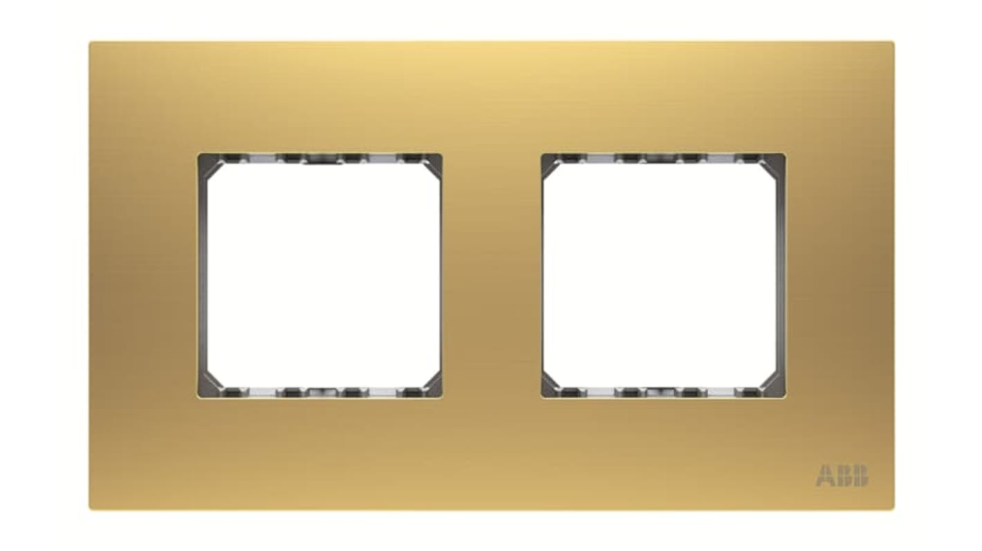 Cadre ABB Millenium, 2 postes, Or, Acier inoxydable