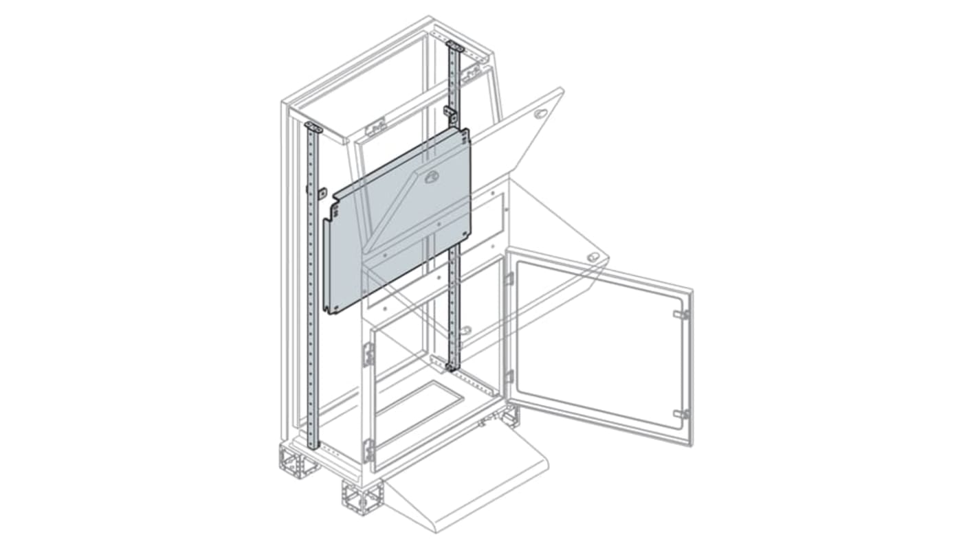 ABB Stahl Montageplatte, 200mm x 600mm