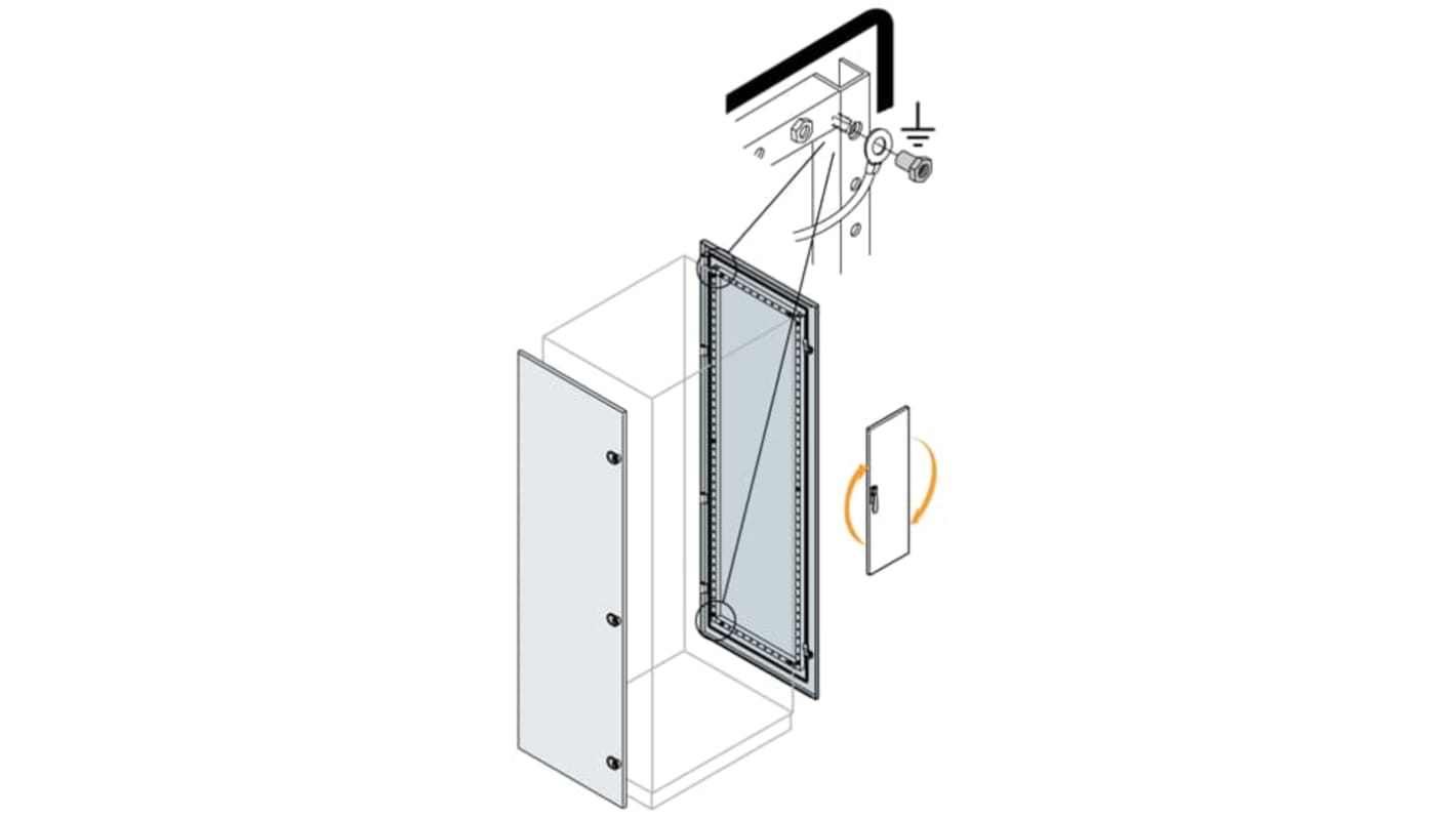 ABB AM2 Series Steel RAL 7035 Blind Side Door, 400mm W, 1.8m L for Use with IS2 Enclosures