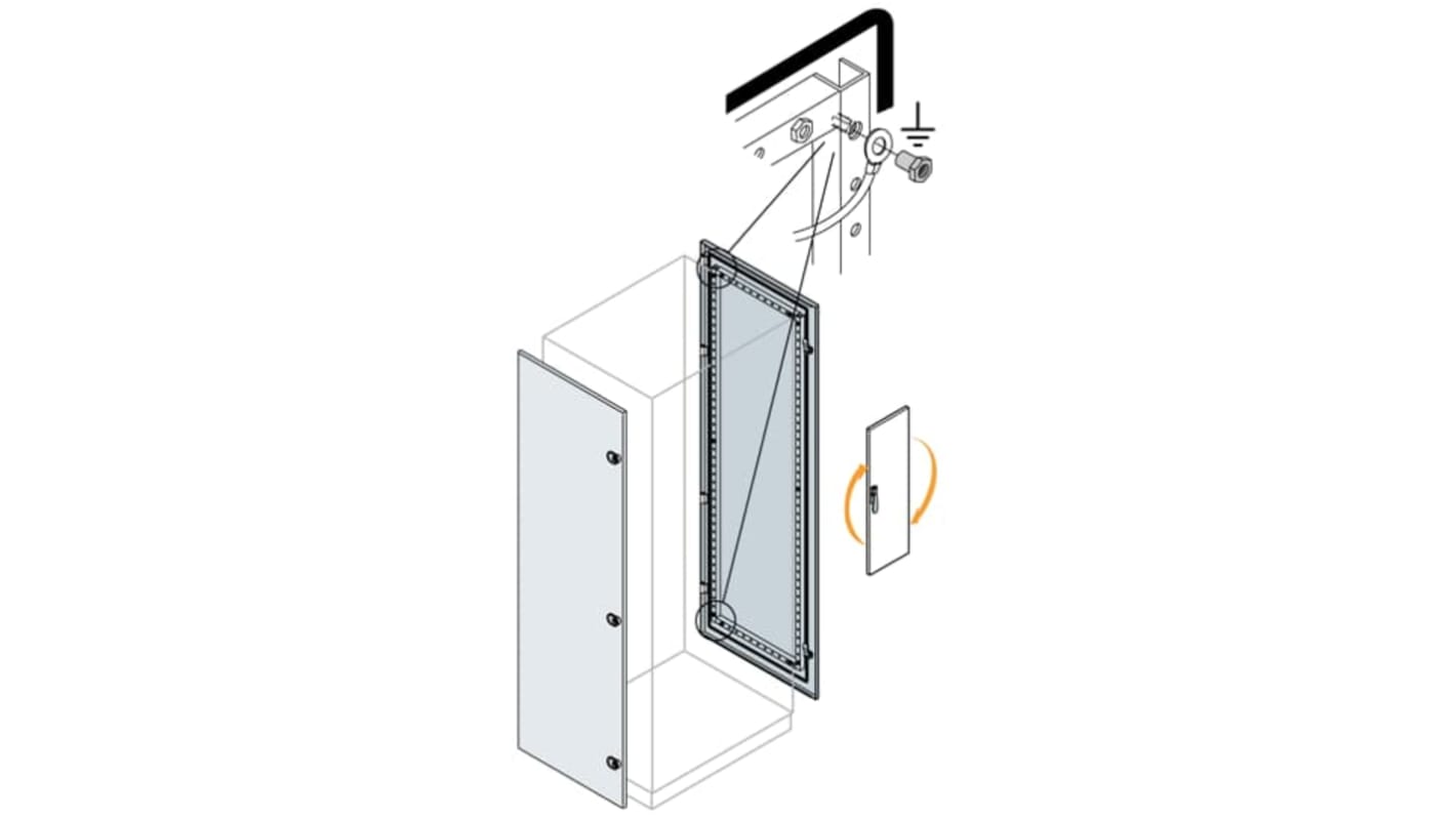 ABB AM2 Series Steel RAL 7035 Blind Side Door, 400mm W, 2m L for Use with IS2 Enclosures