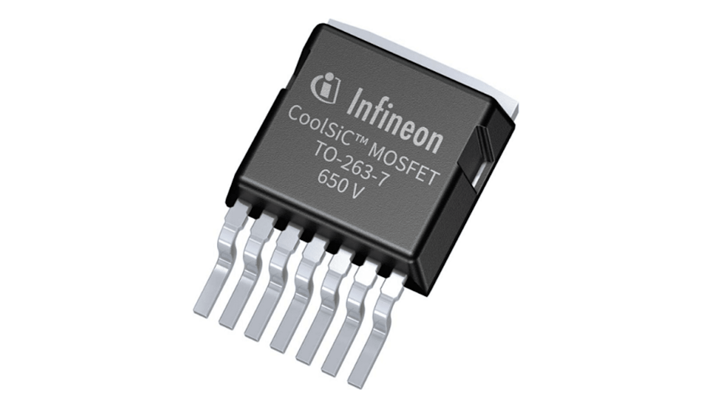 MOSFET Infineon IMBG65R163M1HXTMA1, VDSS 650 V, ID 17 A, TO-263-7 de 7 pines