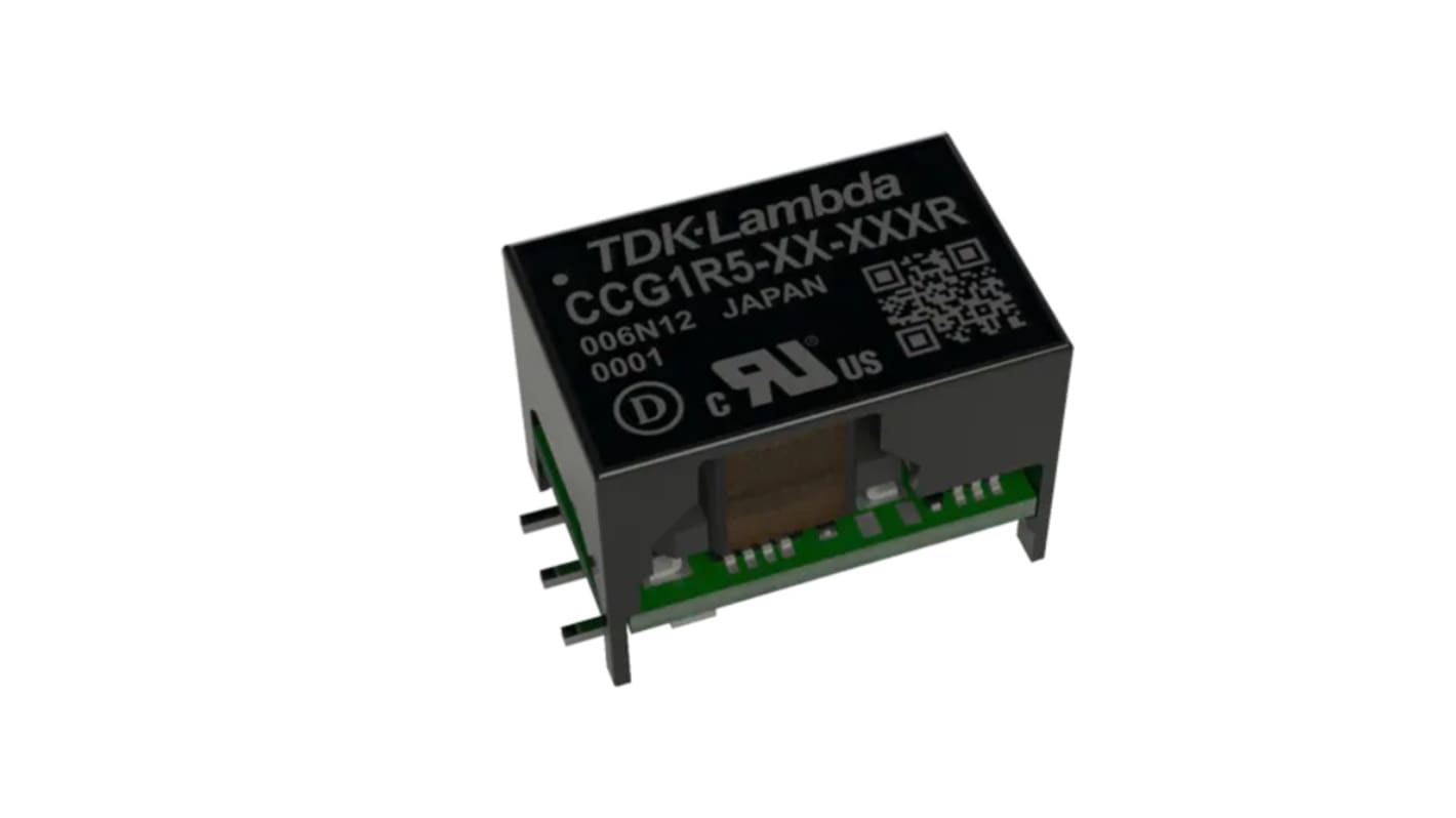 TDK-Lambda CCG DC-DC Converter, 12V dc/, 9 → 36 V dc Input, 1.56W, Through Hole