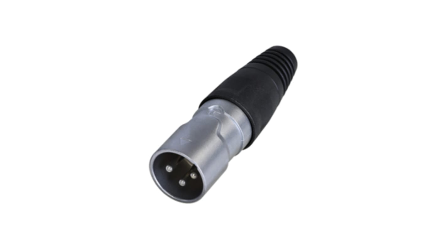 Re-An Products Socket Mount XLR Connector, Male, IP65, 3 Way