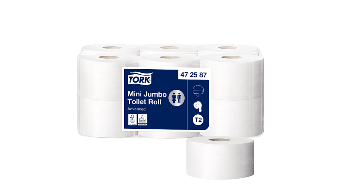 472587 Tork 12 rolls of 1000 Sheets Toilet Roll, 2 ply RS