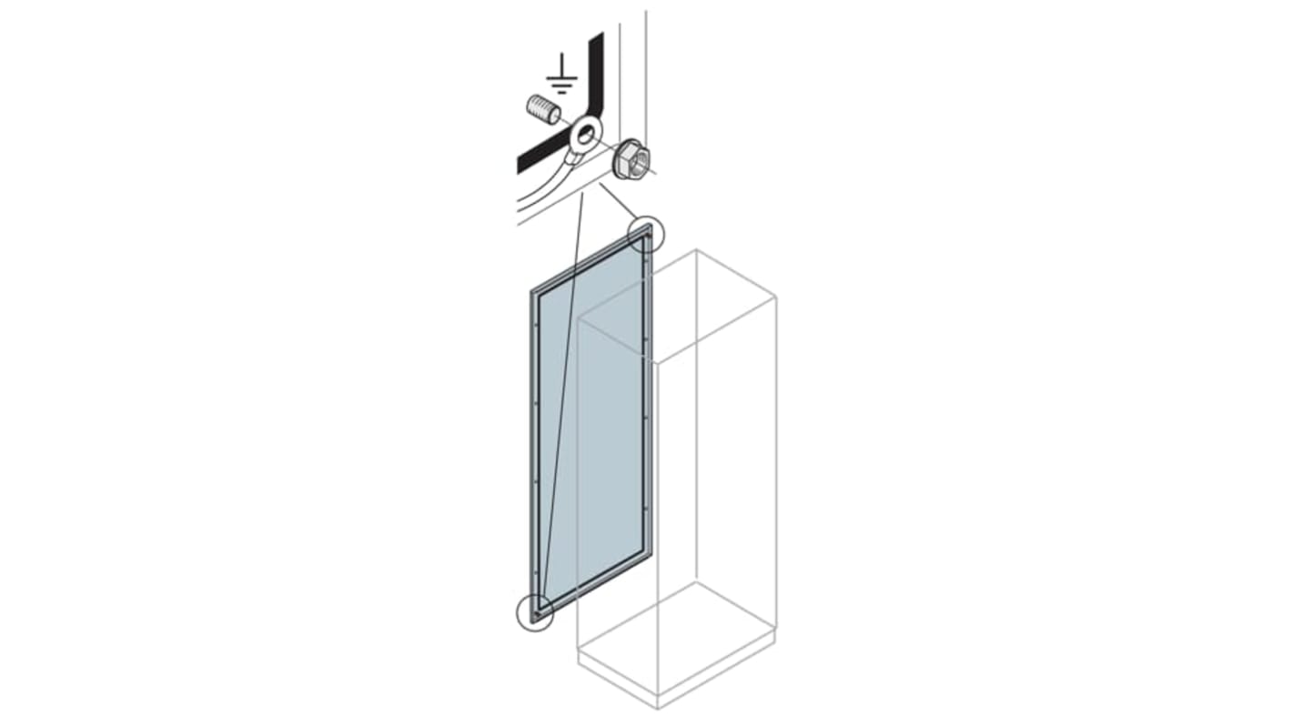 ABB AM2 Series RAL 7035 Steel Rear Panel, 1m W, 1.8m L, for Use with Enclosures - baying (horizontal joining)