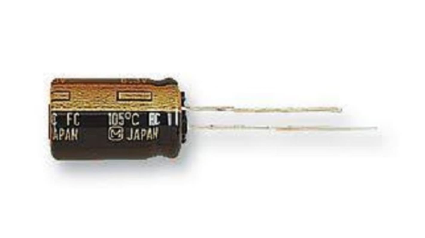 Condensador electrolítico Panasonic serie FR-A, 470μF, ±20%, 6.3V dc, Radial, Orificio pasante, 6.3 x 11.2mm