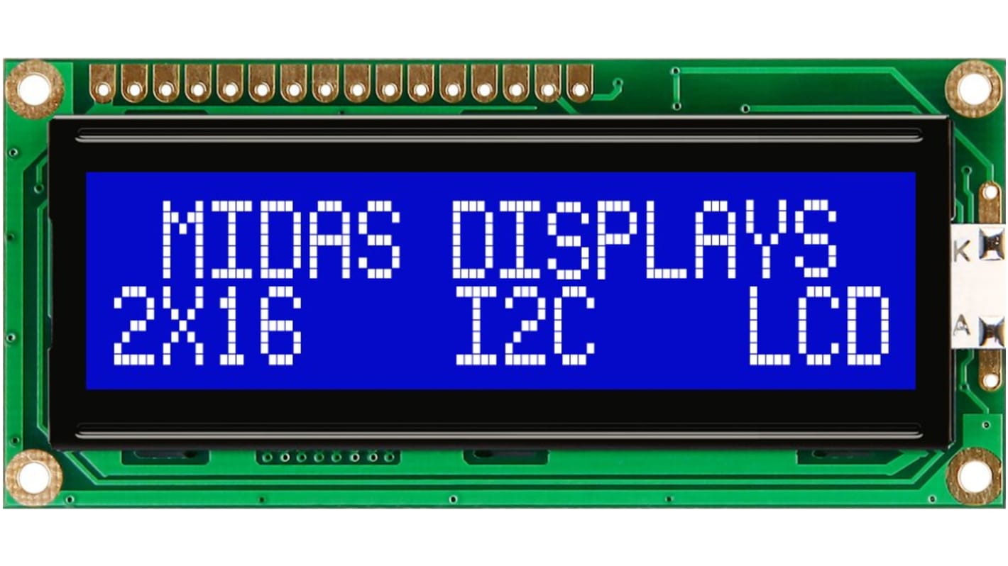 Display alfanumérico LCD alfanumérico Midas de 2 filas x 16 caract.