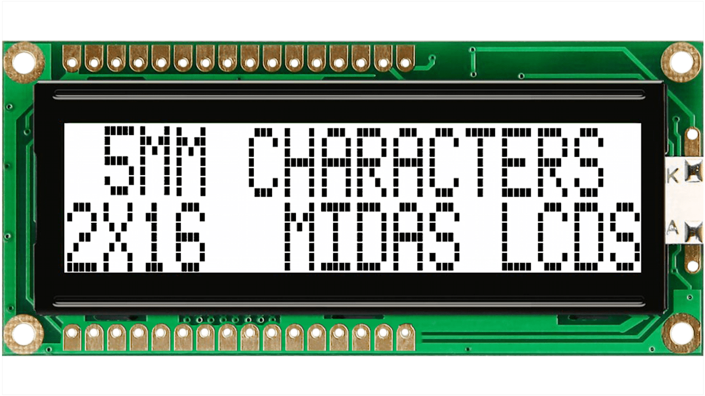 Midas 液晶英数字ディスプレイ 英数字, 2列16文字x16 char