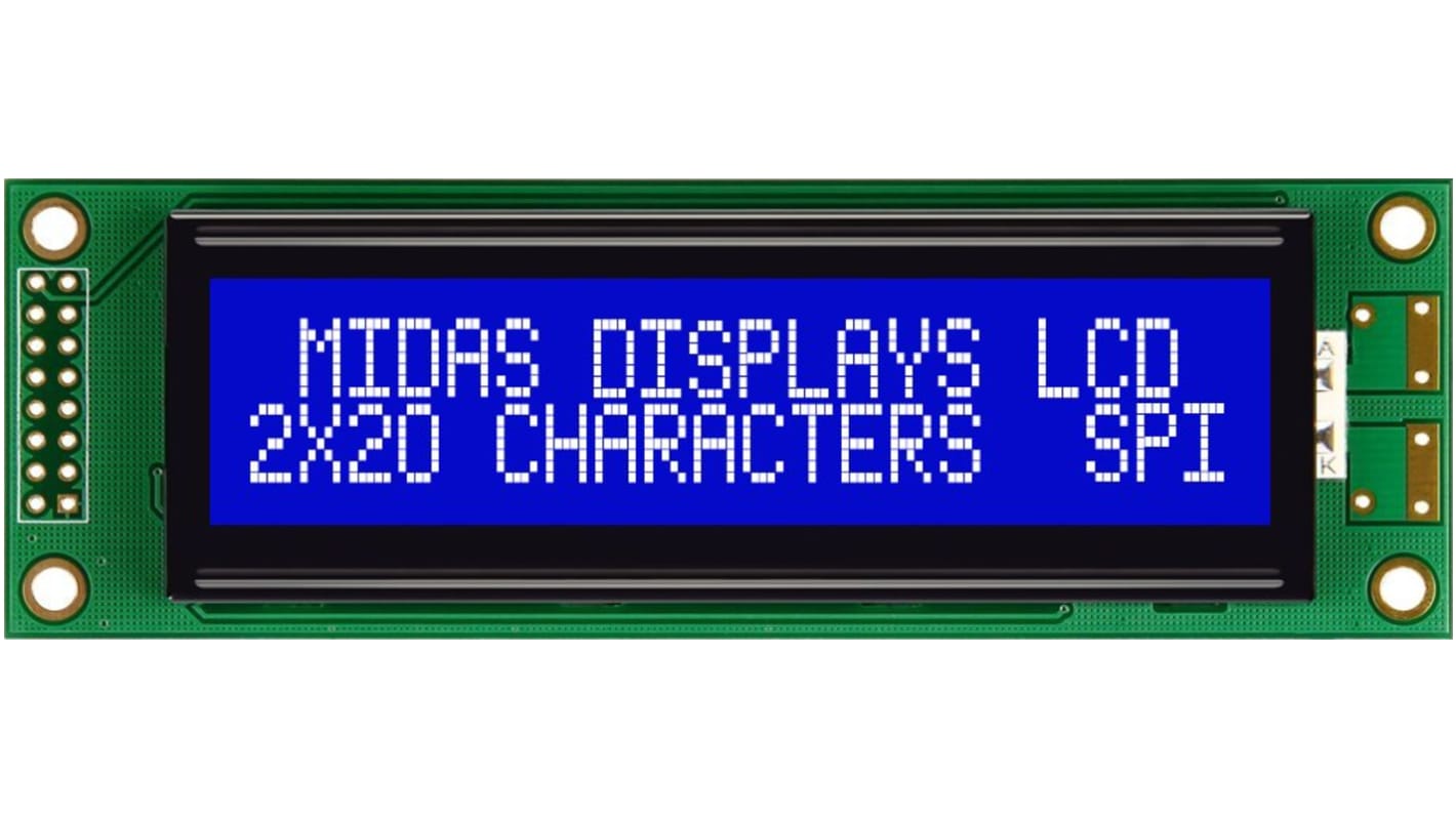 Midas MC22005A6W-BNMLWS-V2 Alphanumeric LCD Alphanumeric Display, 2 Rows by 20 Characters