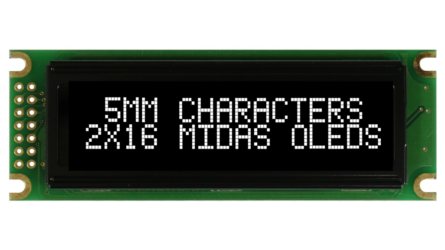 Midas OLED-Display, 66 x 16mm Weiß, Parallel Interface