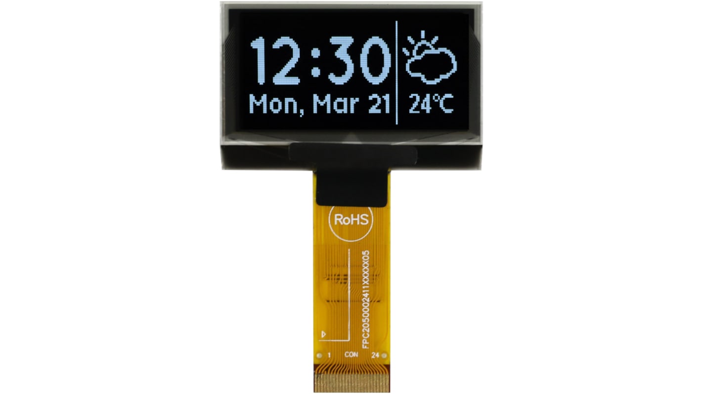 Display OLED Midas, matrice Passivo, Bianco, 128 x 64pixels, TAB, I2C, parallelo, SPI Interface