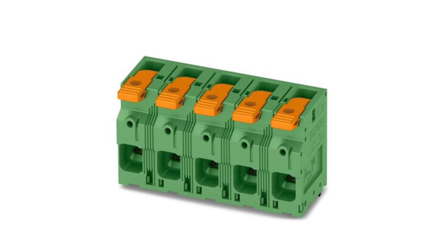 Phoenix Contact PCB Terminal Block, 5-Contact, 15mm Pitch, Through Hole Mount, 1-Row