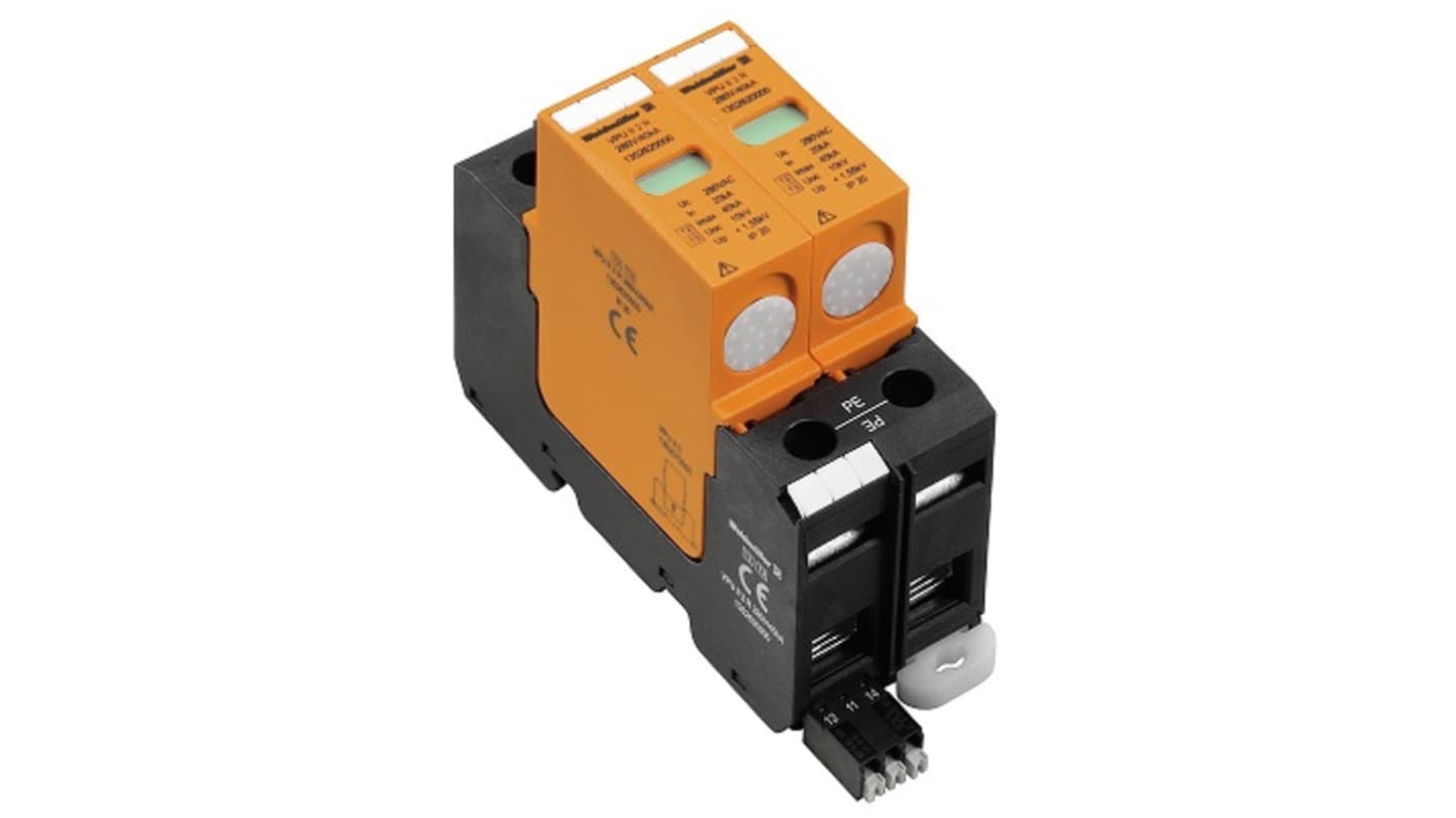 Weidmuller 1+N Phase Surge Protector, 40kA, DIN Rail Mount