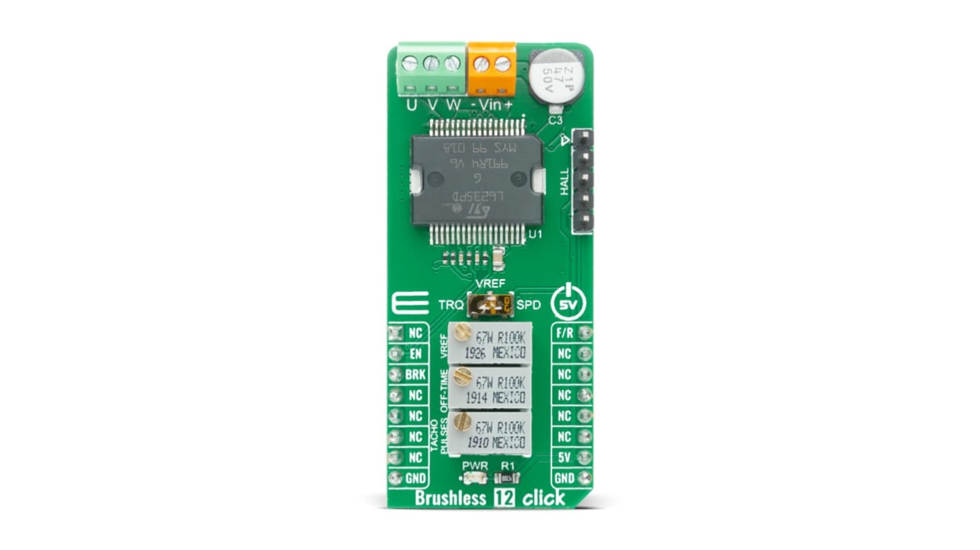 Placa de controlador Controlador para motores MikroElektronika Brushless 9 Click - MIKROE-4387