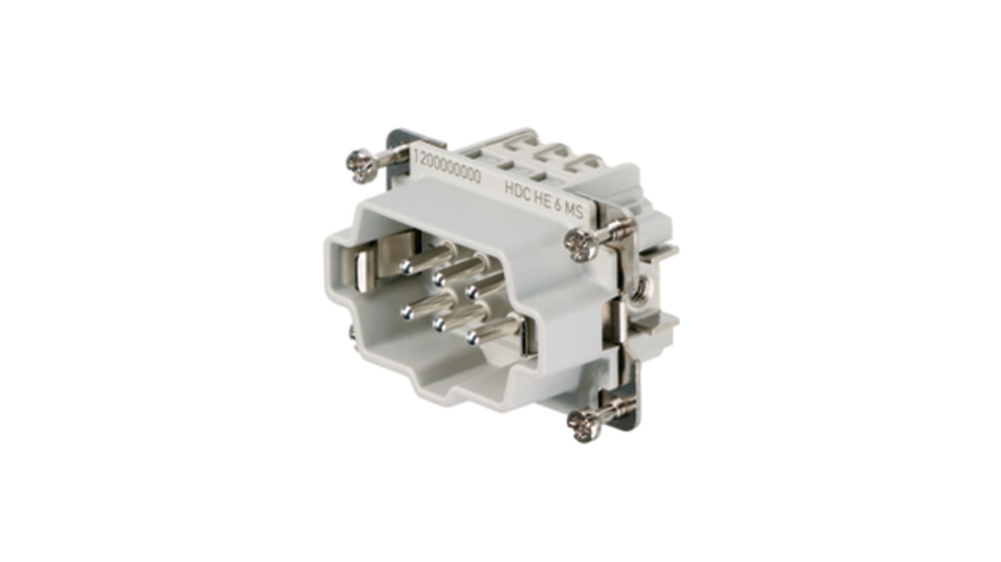 1200000000 | Weidmuller Contact Insert, 24A, Male, HE Series, 6 ...