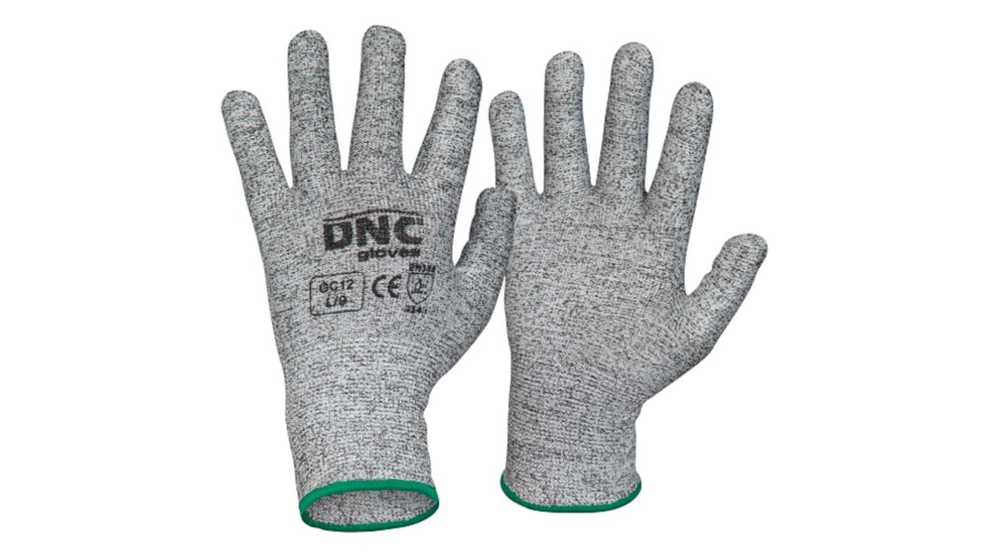 DNC Grey Abrasion Resistant, Cut Resistant, Heat Resistant, Tear Resistant Cut Resistant Gloves, Size 9, Large