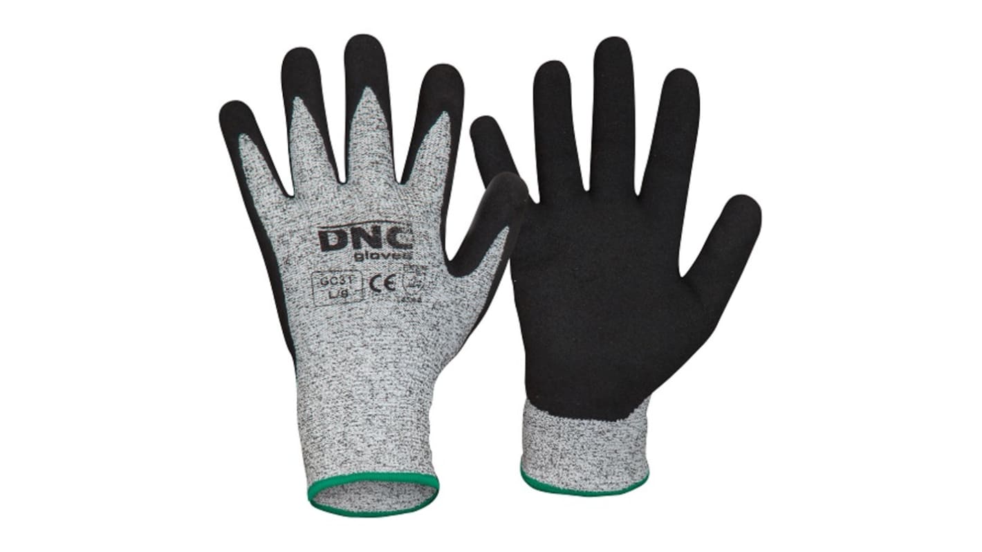 DNC Black/Grey Cut Resistant Cut Resistant Gloves, Size 11, Nitrile Coating