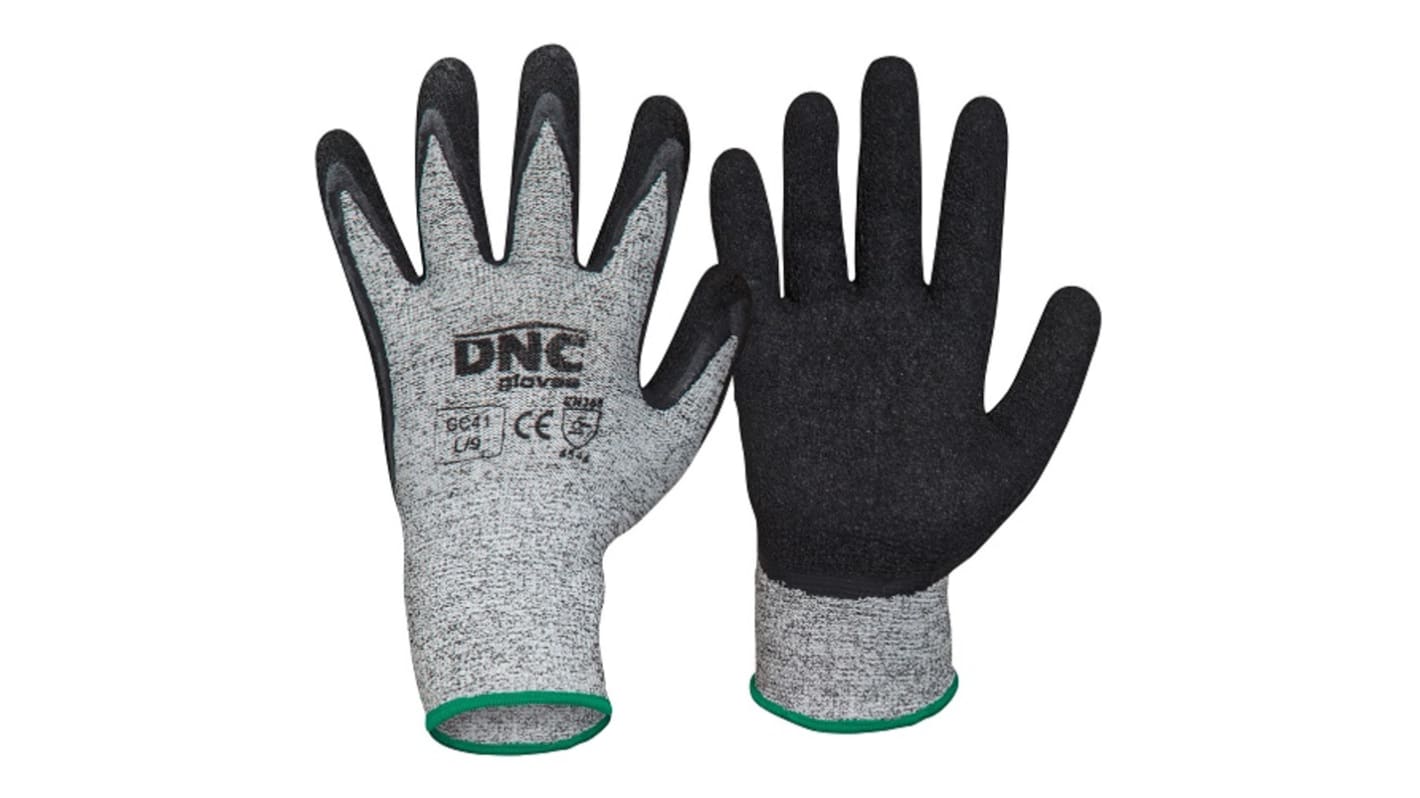 DNC Black/Grey Cut Resistant Cut Resistant Gloves, Size 11, Latex Coating