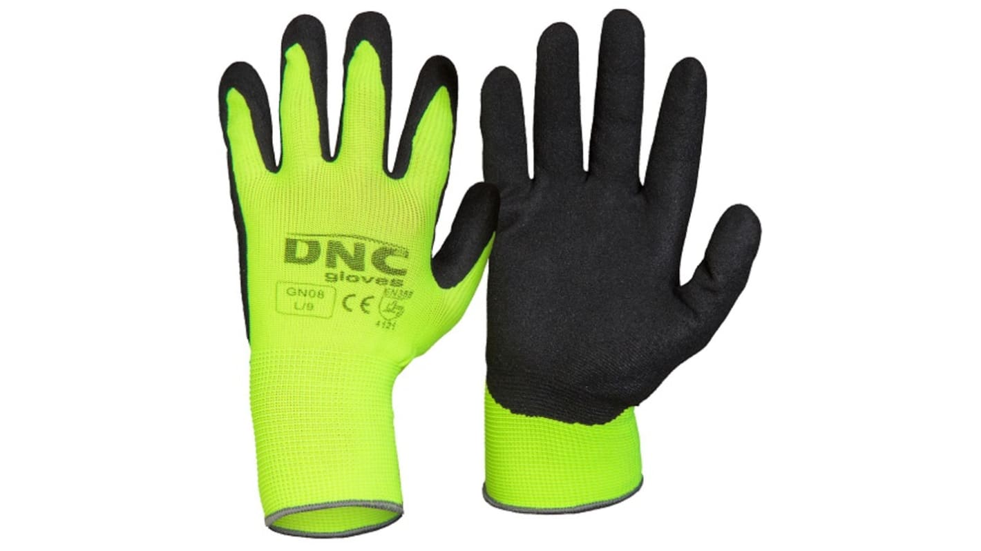 DNC Black/Yellow General Purpose Work Gloves, Size 11, XXL, Nitrile Coating