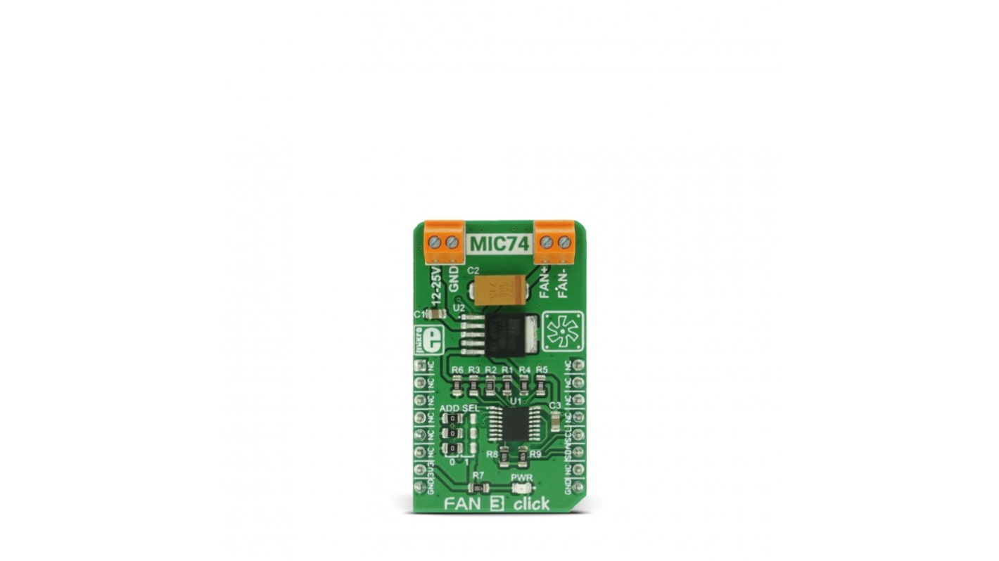 MikroElektronika MIC74 - 2, MIC29152 Leistung, Motor und Robotics Entwicklungstool, Fan 3 Click Lüftersteuerung