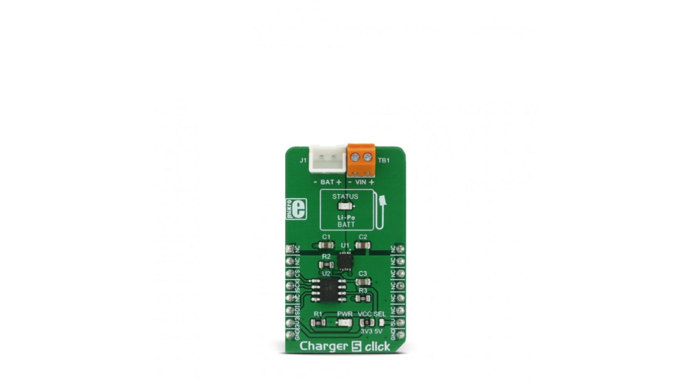 MikroElektronika Charger 5 Click Battery Charger for MCP 4161, MCP 73113 for Lithium-ion, Lithium-Polymer Batteries