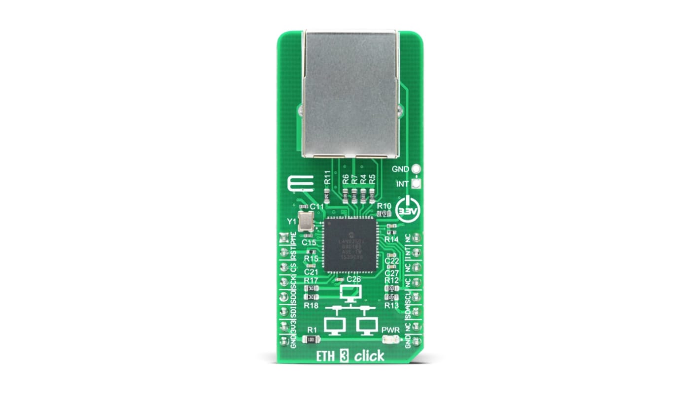 MikroElektronika ETH 3 Click LAN9250 Sensor Add-On Board for Embedded Applications MIKROE-2850