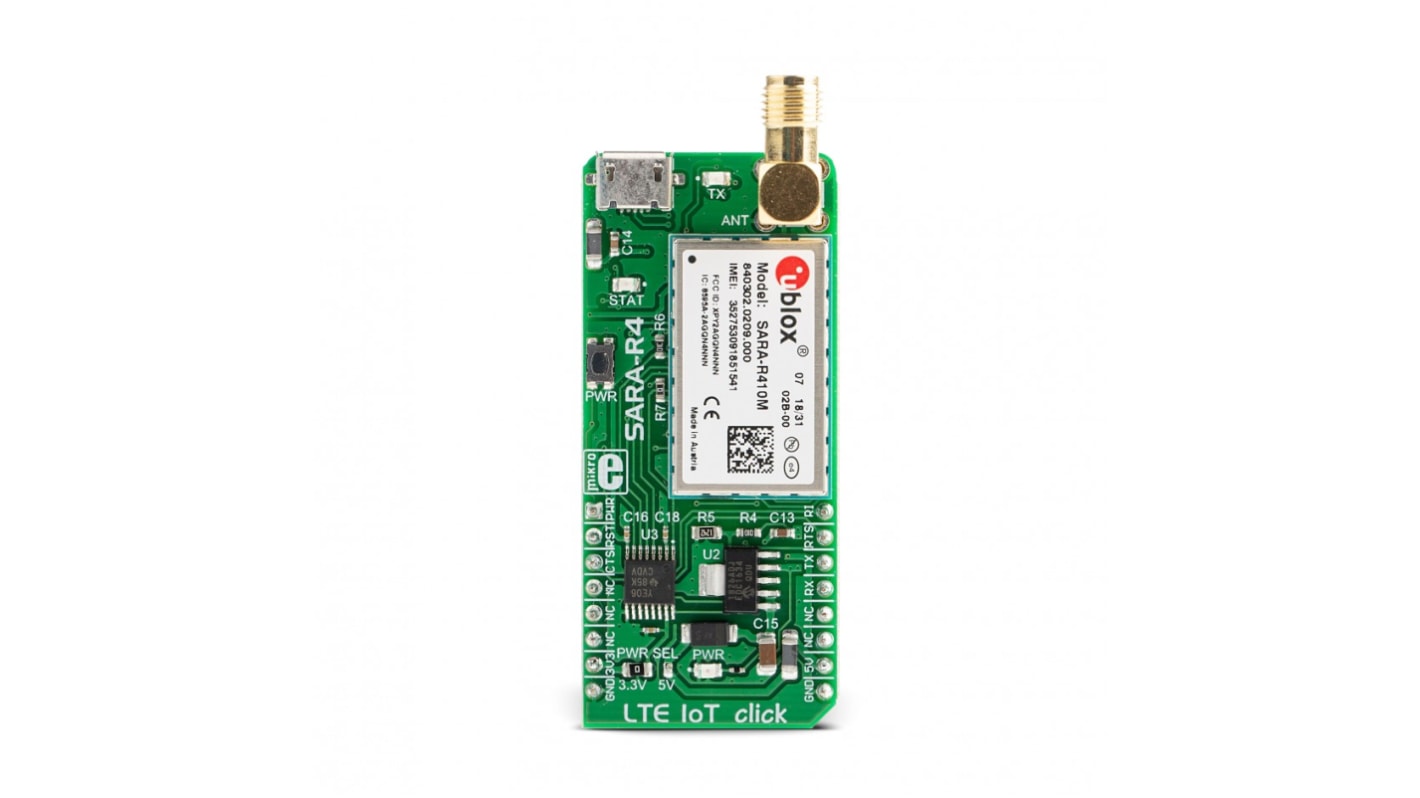 MikroElektronika LTE IoT Click SARA-R410M02B Sensor Add-On Board for IoT Metering, Smart Metering MIKROE-3072