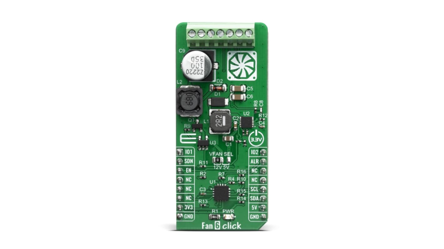 MikroElektronika Fan 6 Click Fan Controller for EMC2103 for DC Fans