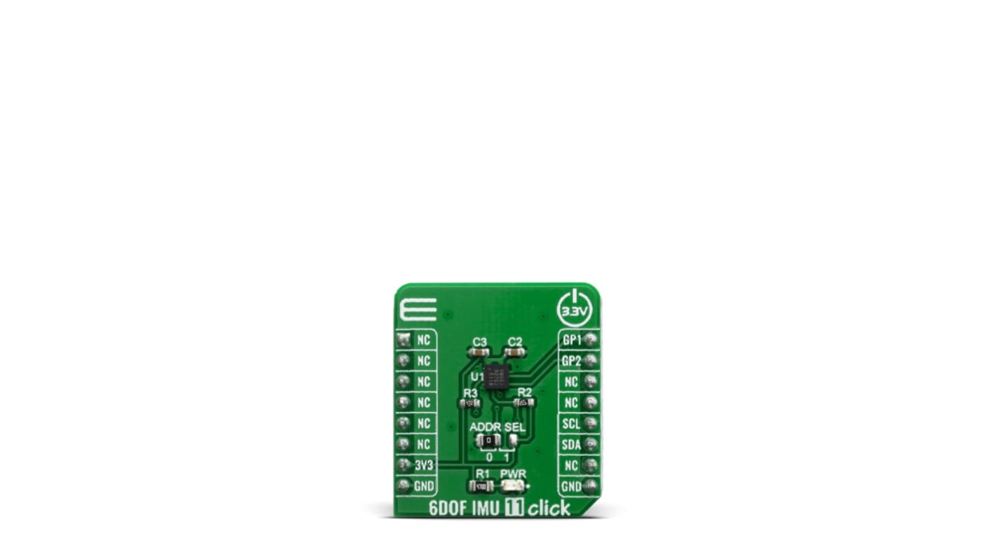 Placa Click mikroBus Unidad de medida inercial (IMU), - 6 DoF MikroElektronika 6DOF IMU 11 Click - MIKROE-3869