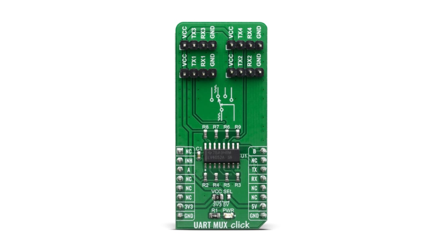 Strumento di sviluppo comunicazione e wireless MikroElektronika UART MUX Click